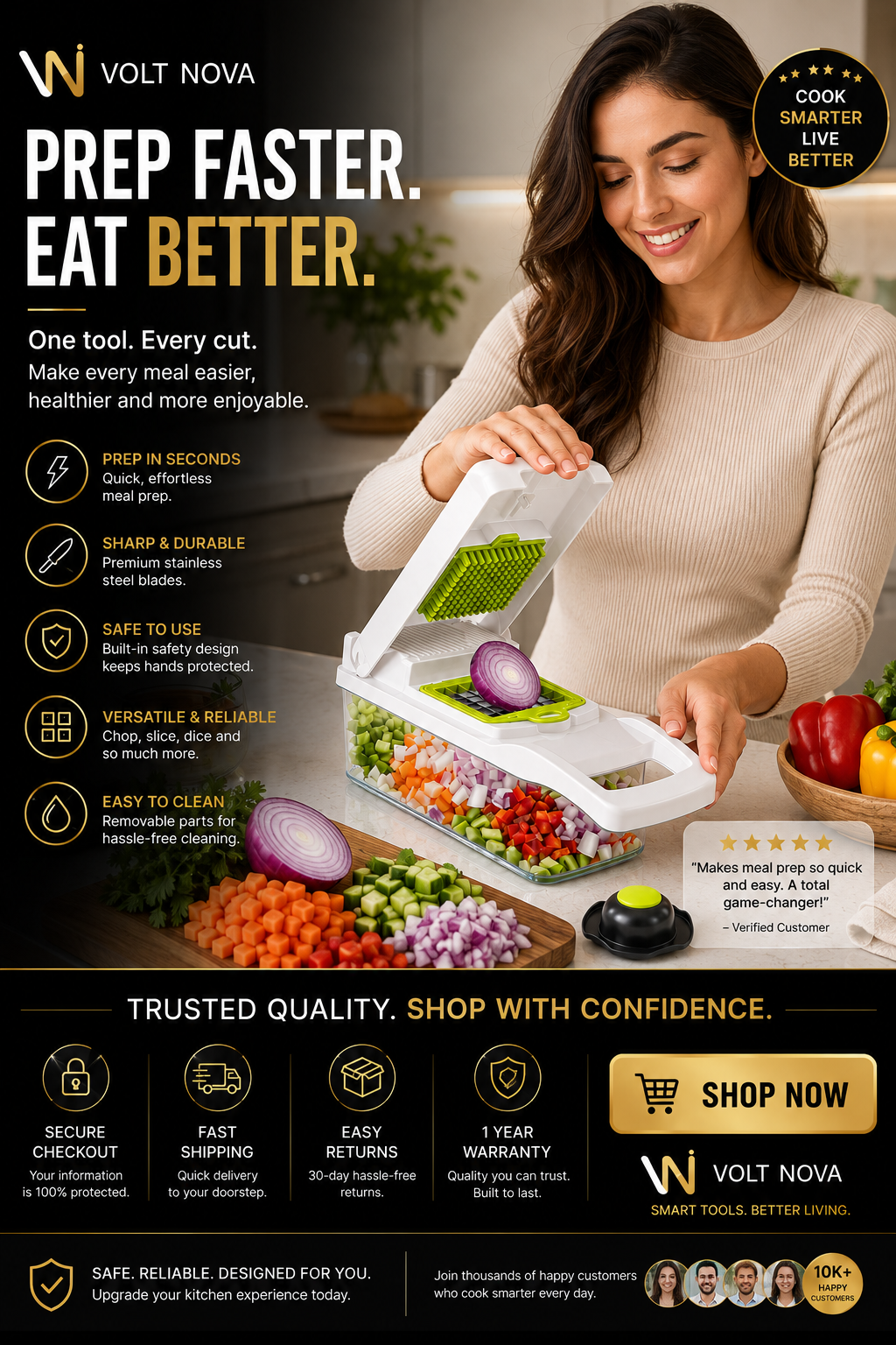 VoltSlice™ 12-in-1 Vegetable Chopper