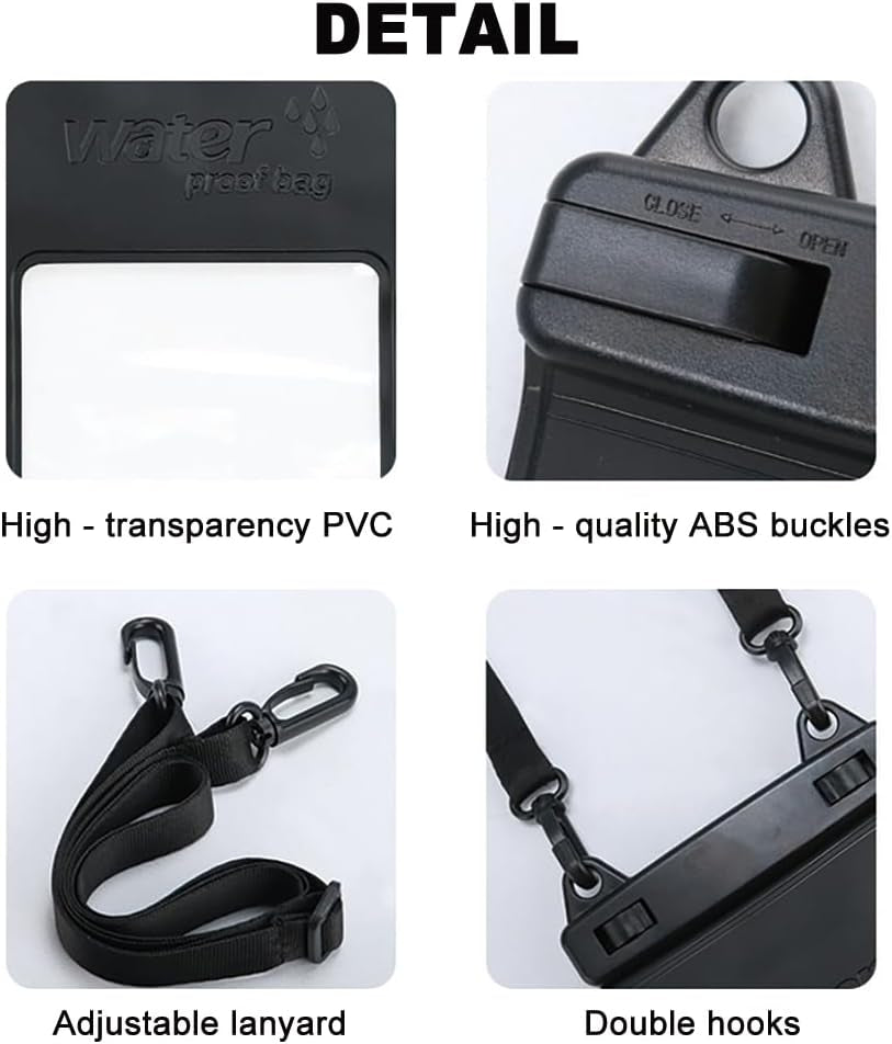 IPX8, 7.4Waterproof Phone Pouch, Universal Fit(Iphone 16 15 14 13 plus Pro, 12 11 Pro XR X 8 7 6S plus SE, Galaxy S25 S24 S23 S20 Serries Pixel, Lanyard Included (Sky Blue) 1Pack