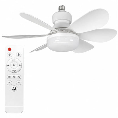E27 LED Ceiling Fan Light with Remote 3 Color Dimmable Fan Lamp Rotatable Converter Base for Bedroom Living Room Kitchen