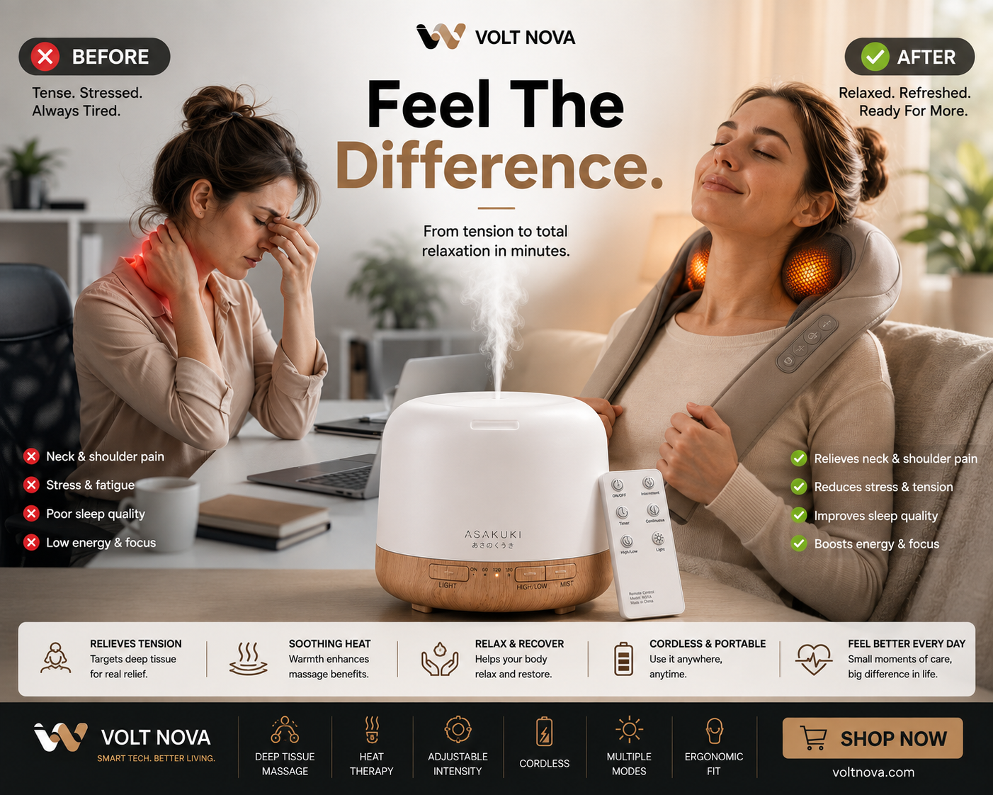 AromaGlow™ Smart Oil Diffuser