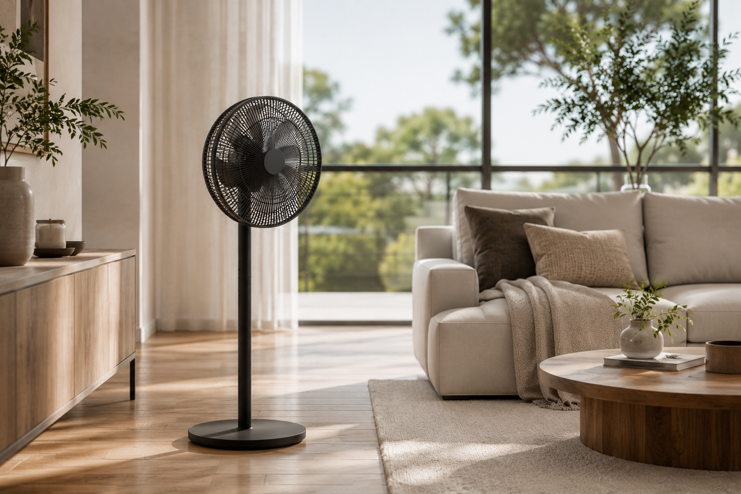 VoltBreeze™ Smart Oscillating Pedestal Fan with Remote Control, 3 Speed Settings & Adjustable Height