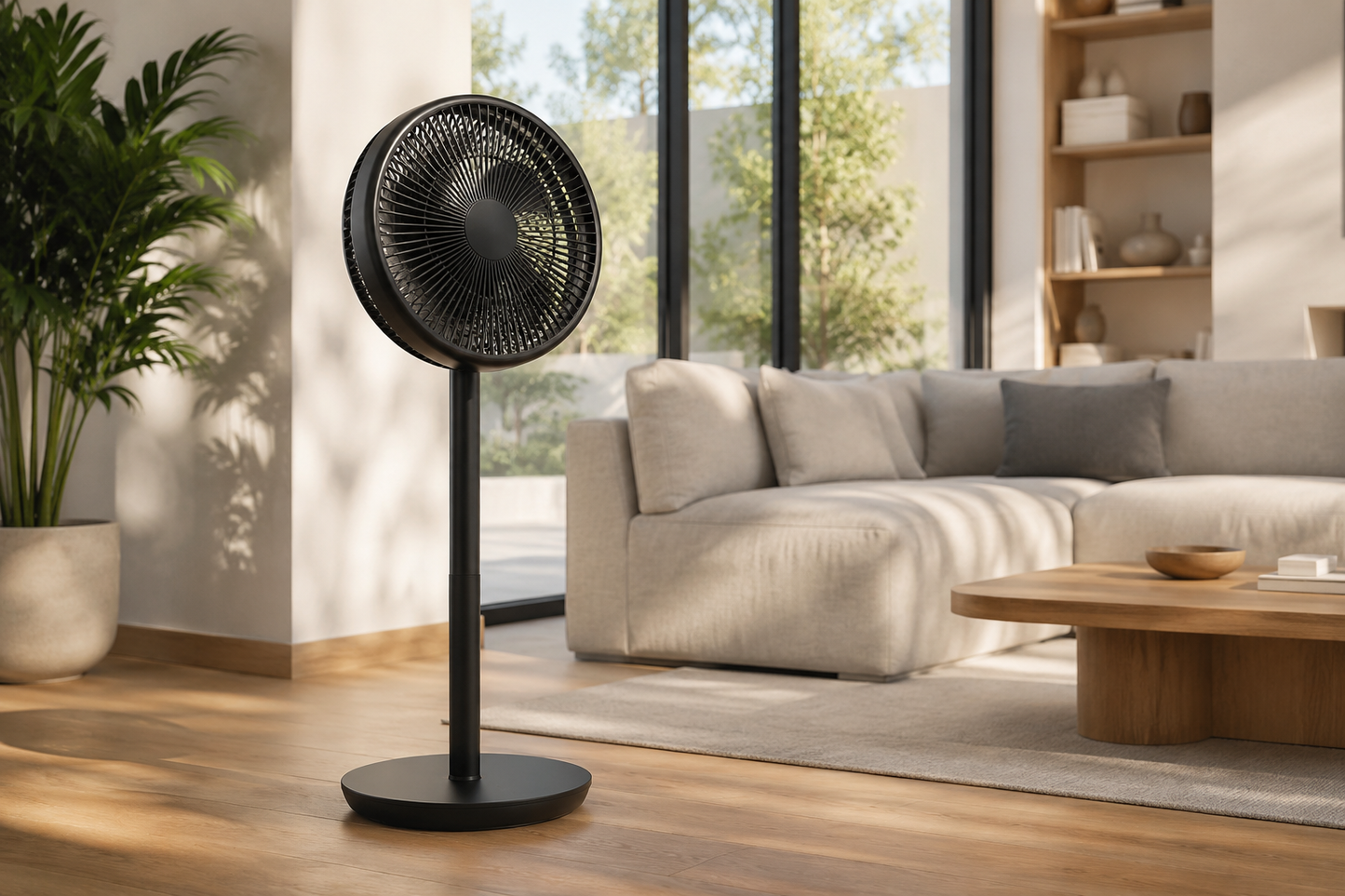 VoltBreeze™ Smart Oscillating Pedestal Fan with Remote Control, 3 Speed Settings & Adjustable Height