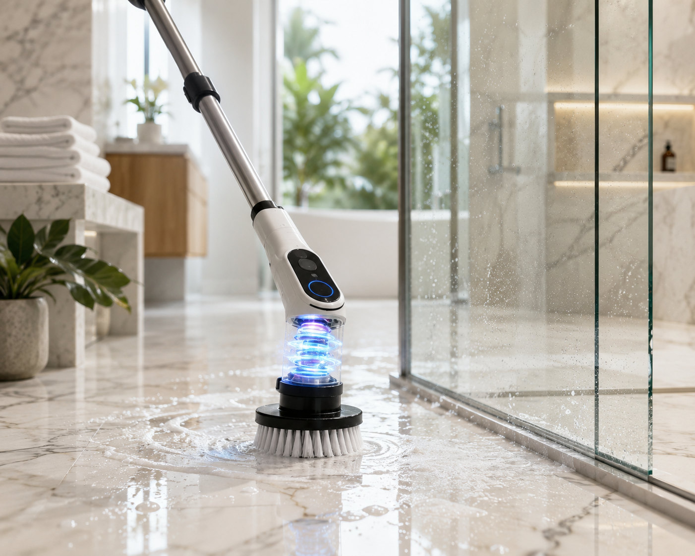 VoltScrub™ Dovety Pro Cordless Electric Spin Scrubber | 8 Brush Heads & Extendable Handle