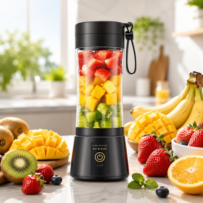 VoltNova™ Portable USB Rechargeable Blender Bottle – 6-Blade Personal Smoothie Maker
