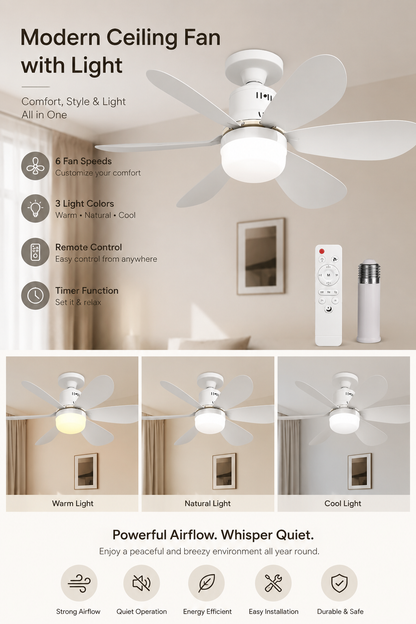 VoltBreeze™ Aura Ceiling Fan Light