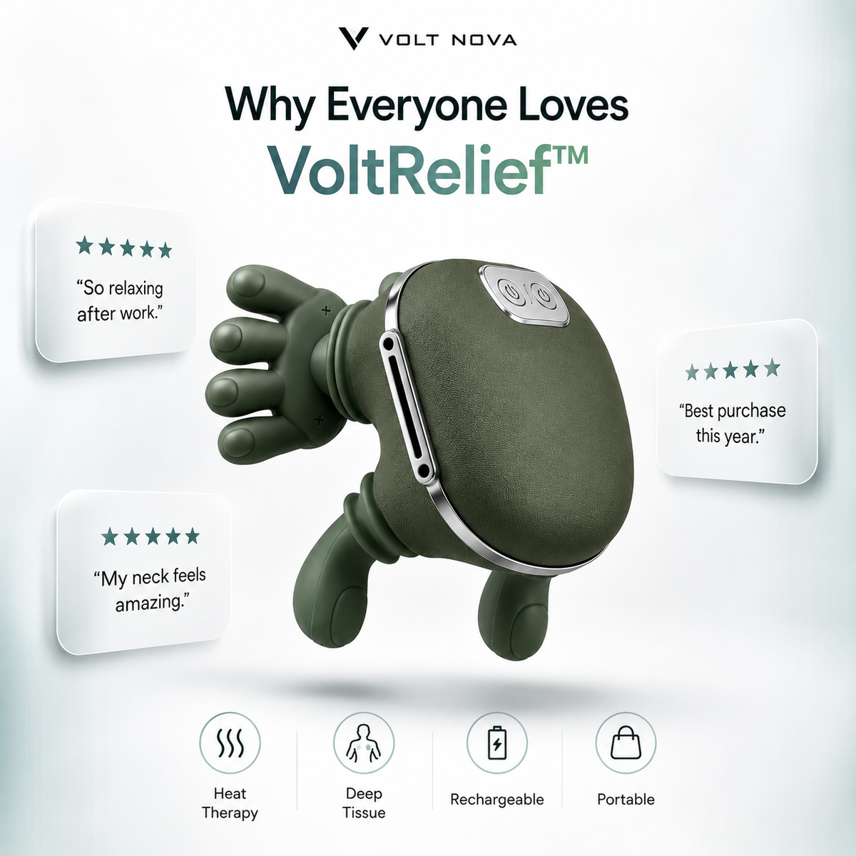 VoltRelief™ Heated Shiatsu Neck Massager