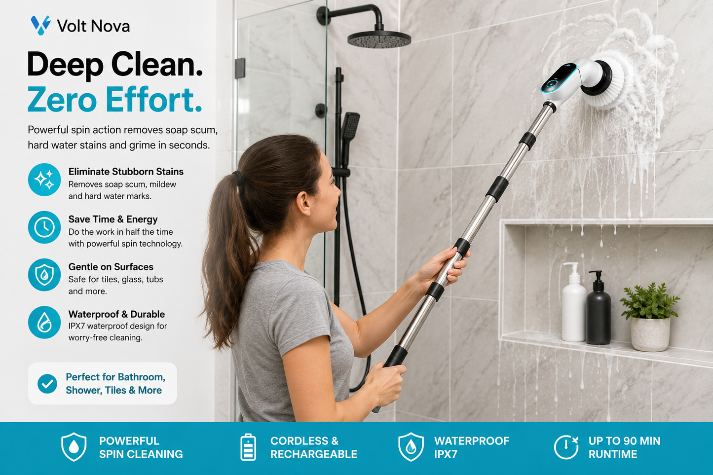 VoltScrub™ Dovety Pro Electric Spin Scrubber
