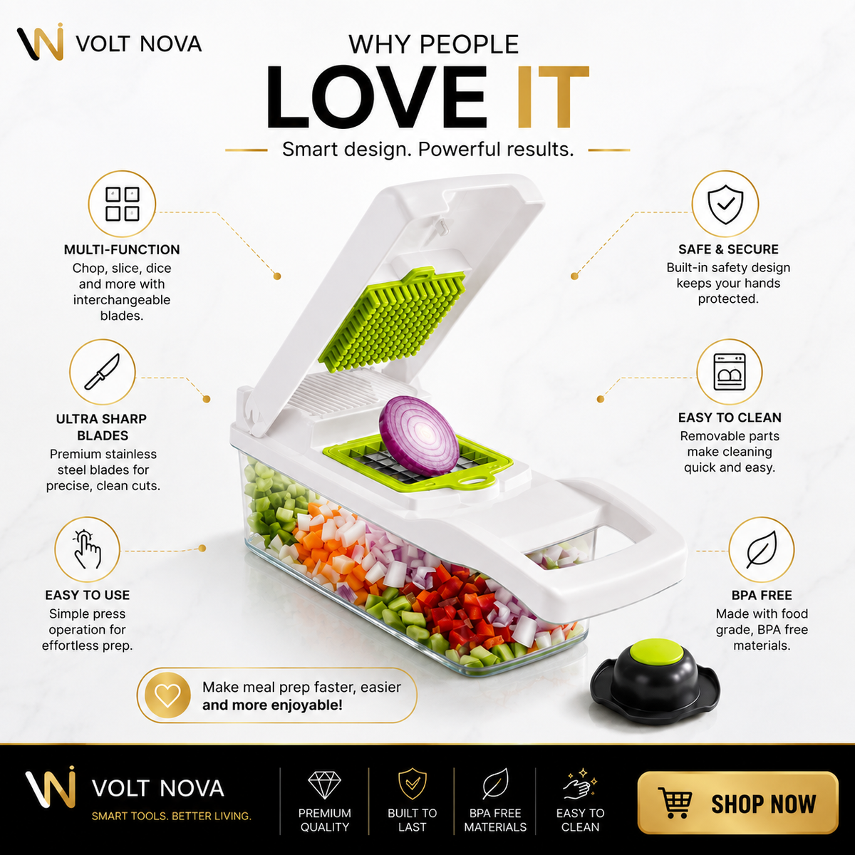 VoltSlice™ 12-in-1 Vegetable Chopper