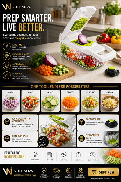VoltSlice™ 12-in-1 Vegetable Chopper