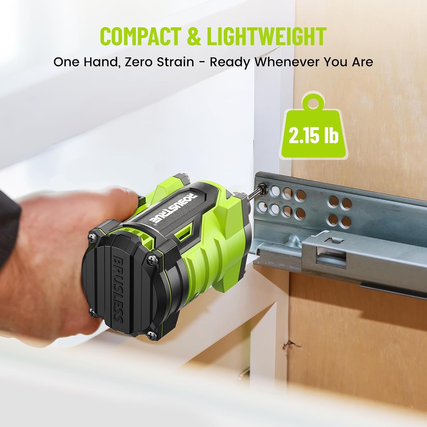 Impact Driver: 21V 1/4" Hex Cordless Impact Driver, 230N.M (2,035In-Lbs) Brushless Impact Driver Drill Set, 20Psc Screwdriver Bits, 2.0 Ah Battery, Variable Speed for DIY and Automotive
