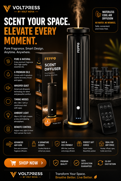 VoltAroma™ Waterless Smart Diffuser | Premium Home Fragrance