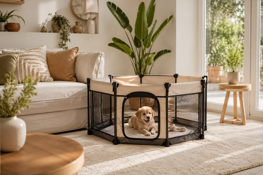 VoltNest™ Foldable Pet Playpen | Portable Indoor & Outdoor Pet Tent